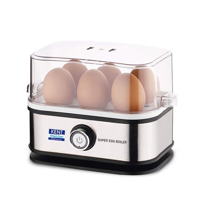 KENT Super Egg Boiler | 3 Boiling Modes | Stainless Steel Body and Heating Plate | 6 Eggs at a Time | Automatic Turn-Off | Silver