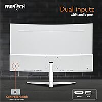 Frontech MON-0077 – 24" curved borderless monitor with vibrant display, 60.45cm screen, and ultra-slim bezels for immersive viewing.