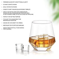 Treo by Milton Hexa On The Rocks Glass Tumbler, 6 Pc Set,300 ml Each,Transparent