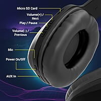 ZEBRONICS Thunder PRO Over Ear Wireless Headphone with Dual Pairing, Gaming Mode, ENC, Bluetooth, Call Function, Aux, Micro SD, Voice Assistant, Deep Bass, Up to 60h Backup
