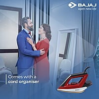 Bajaj Splendora 1100 Watts Dry Iron, Red & Black