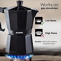 AGARO Classic Moka Pot, Stovetop, Espresso Coffee Maker, 240 Ml