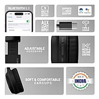 ZEBRONICS New Launch Aeon Wireless Over Ear Headphone with 110H Battery Backup, Supports Bluetooth & Aux, Gaming Mode, Enc, Dual Pairing, Rapid Charging