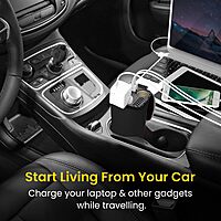 Portronics 200W Car Power Inverter – 30W Type-C PD, AC Socket & USB | Black