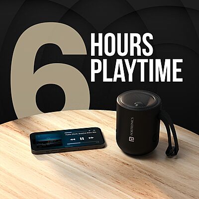 Portronics Soundpot – 20W Portable Speaker with TWS & Mic, delivers powerful sound, wireless connectivity, and hands-free calling. Perfect for outdoor adventures or home use. Enjoy music anywhere!
