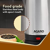 AGARO Sonnet Electric Kettle, 1.5L, 1500W, Stainless Steel Body, Quick Boil, Water Boiler, Hot Water Kettle