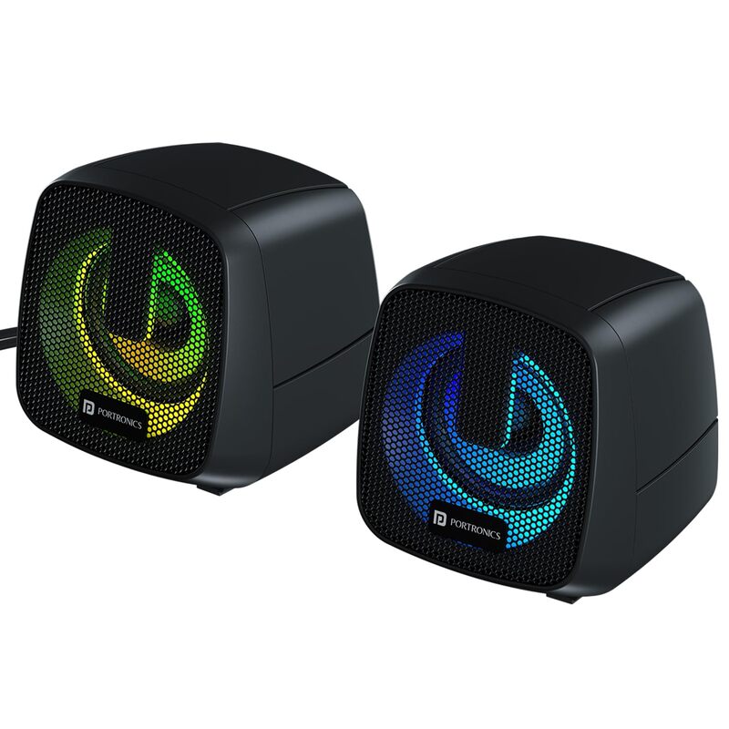 Portronics In Tune 6 – 6W RGB USB Speaker for PC | Compact Design, Easy Connectivity & Vibrant Sound for Gaming, Music & Movies