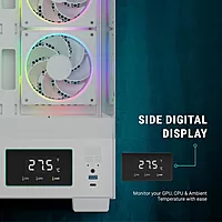 Ant Esports Crystal X3 LCD ARGB White ATX Mid-Tower Case – Tempered Glass | USB-C