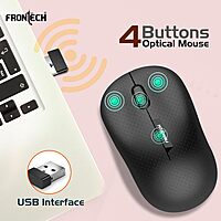 Frontech MS-0041 – Wireless optical mouse with 1000 DPI, ergonomic design, and smooth tracking for precise and comfortable daily use.