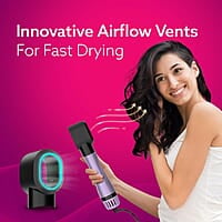 AGARO HV2179 Lite 2 in 1 Hair Volumizer Brush + Hair Dryer for Women, 1200W Motor 360 Degree Air Flow