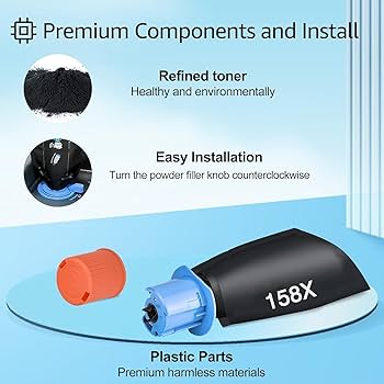 158X/158A Toner Cartridge Refill for HP Laserjet Tank 1005w 1020w 2605sdw 2606sdw Printer