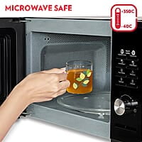 Borosil Vision Green Leaves Tea n Coffee Classic Mug Set of 6 Pcs 190 ml | Borosillicate Glass, Microwave Safe, Scratch Resistance, Lightweight | for Chai, Green Tea, Milk | Transparent