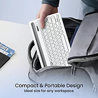 Portronics Bubble Dock Wireless Keyboard – Dual Connectivity 2.4GHz RF & Bluetooth 5.3 | Multi-Device Pairing | Built-in Tablet Holder | Rechargeable Battery