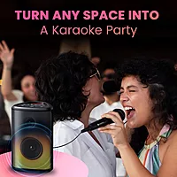 Portronics Dash 8 – 60W Bluetooth Party Speaker | Bass Boost, TWS, Wired Mic, LED Display & USB/AUX Inputs for Parties & Karaoke