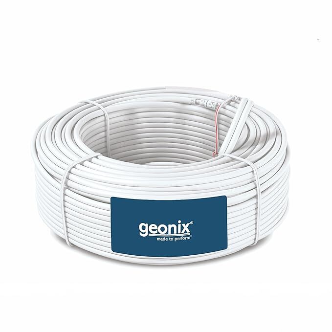 GEONIX 90 Yard Pure Copper 3+1 CCTV Camera Coaxial Cable (GXCCTV3+1)