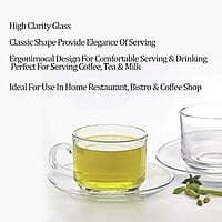 Treo by Milton Bistro Cup and Saucer Set, Transparent, Set of 12