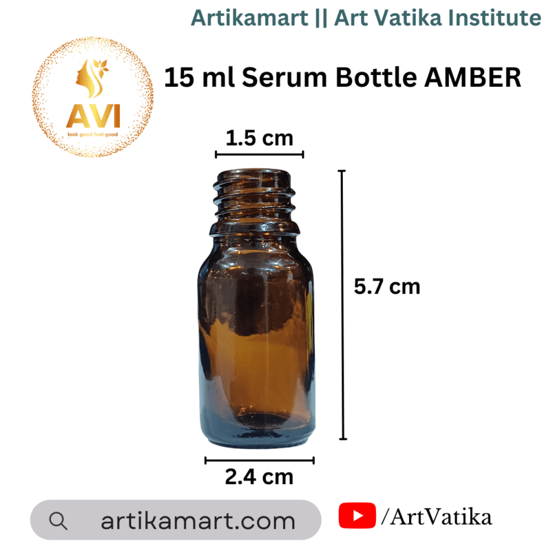 15 ml Serum Bottle AMBER Brown 18mm NECK 15 ml Serum Bottle AMBER Brown 18mm NECK