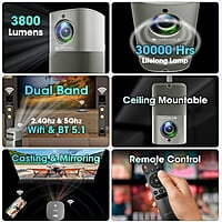 ZEBRONICS PIXAPLAY 18, Smart Vertical Projector, 3800 Lumens, 4K Support, Dolby Audio, 200 inch Screen Size, HDMI, USB, WiFi, Supports Bluetooth, 1080p Native, Electronic Focus, APP Support, Miracast