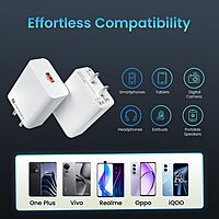 Portronics Adapto 30V 30W USB-A Fast Charging Wall Charger with 6A Cable