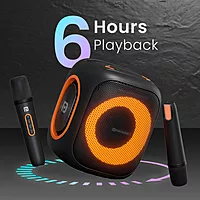 Portronics Dash 10 POR 2342 Bluetooth Speaker – 50W | Dual Karaoke Mics | RGB | Black