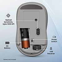 Portronics Toad 34 2.4GHz Wireless Mouse – 1000 DPI | White | 1 Year Warranty