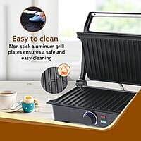 AGARO Galaxy 1000-Watt Sandwich Maker with Non-Stick Grill Plates, 180° Flat Openble Plates