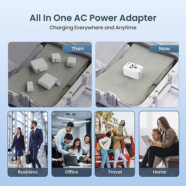 Portronics Juicemate Go Universal Travel Adapter – 6A AC Output | White