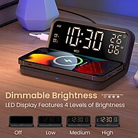 Portronics Freedom 4E 15W Wireless Charger – Dual Alarm Clock | Fabric Pad | iPhone 12–17