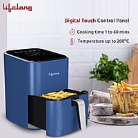 Lifelong 1200W 4L Air Fryer with Hot Air Circulation Technology with Timer Selection