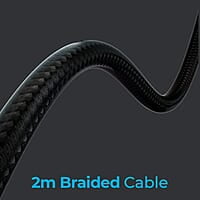 Zebronics Jet Premium Wired Gaming On Ear Headphone with LED Light for earcups, 40mm Neodymium Drivers, 2 Meter Braided Cable, Flexible mic, Suspension Headband, 3.5mm + USB Connector