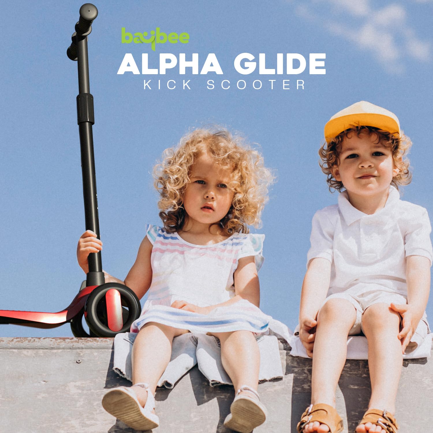 Baybee Alpha Glide Kick Scooter for Kids- Red Baybee Alpha Glide Kick Scooter for Kids- Red