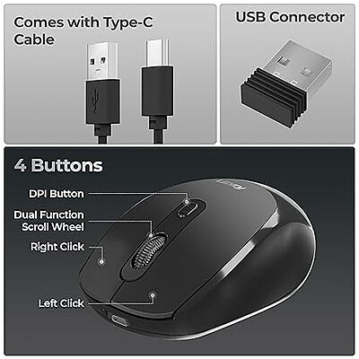 WIRELESS MOUSE FOXIN FLOW BT+2.4GHZ DPI (BLACK) WIRELESS MOUSE FOXIN FLOW BT+2.4GHZ DPI (BLACK)
