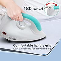AGARO Grand Electric Dry Iron, 1000W, Non- Stick Coated Sole Plate