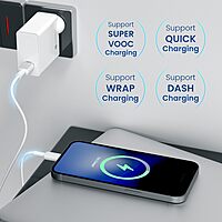 Portronics Adapto 25A 25W USB-A Fast Charging Wall Charger SuperVOOC VOOC WARP Support