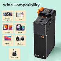 Portronics 3015 Halley 20000mAh Power Bank – 65W PD Fast Charge  | Laptop Compatible  Black