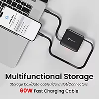 Portronics SnapCase 5 60W Multi Cable Kit – USB to Micro/Type-C/Lightning with Stand