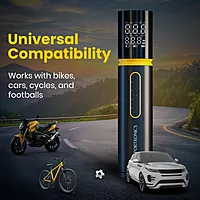 Portronics Vayu 5.0 – Quick and efficient tyre inflator, portable and rechargeable, perfect for on-the-go inflation. Compact design, easy to use, ideal for cars, bikes, and sports equipment.