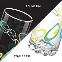 Treo by Milton D Ziner Torrent Glass Set of 6, 316 ml, Bubbles