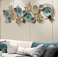 DAD Metal Wall Art Sculpture, Abstract Floral Design - Size (56x3x20 Inches)