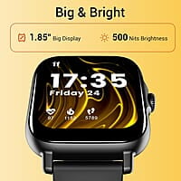 ElevOne 1.85" Display BT Calling Smartwatch, Multiple Watch Faces, Stress Monitor, Heart & SpO2 Monitoring, 50 Sports Modes, Sleep Monitor, 7 Days Battery