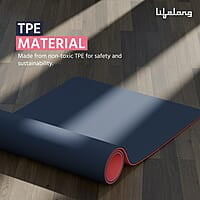 Lifelong Dual Color TPE Material Yoga Mat for Women & Men 6mm Anti-Slip Yoga Mat for Gym Workout Exercise Mat