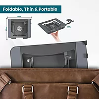 Portronics My Buddy K9 Pro Laptop Stand – Metal Build | 360° Rotatable | Black | 1 Year Warranty