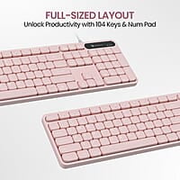 Portronics Ki-Pad 3 USB Wired Keyboard with Large Keycaps, Noise-Free Typing, Fn Multimedia Hotkeys, Full-Size Layout with Num Pad, Ergonomic Design, 1.5m USB Cable