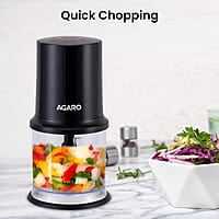 AGARO Electric Chopper, 400 Watts, Vegetable Chopper, Cutter, 100% Pure Copper Motor 500ML