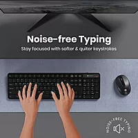 Portronics Key8 Wireless Keyboard & Mouse Combo – 2.4GHz USB Receiver | 104 Keys with Large Keycaps | Adjustable Mouse Sensitivity | 12 Multimedia Hotkeys | Black