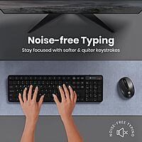 Portronics Key8 Wireless Keyboard & Mouse Combo – 2.4GHz USB Receiver | 104 Keys with Large Keycaps | Adjustable Mouse Sensitivity | 12 Multimedia Hotkeys | Black