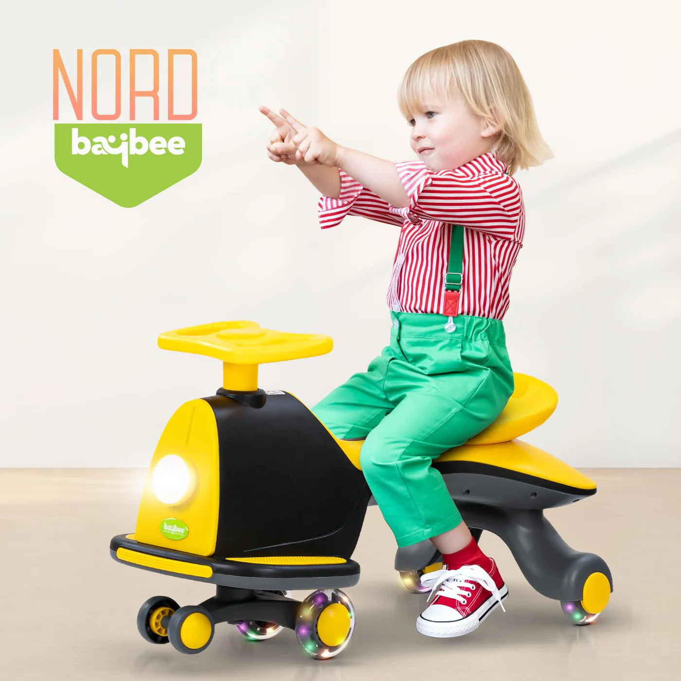 Baybee Nord Kids Magic Swing Car for Kids-Black/Yellow Baybee Nord Kids Magic Swing Car for Kids-Black/Yellow