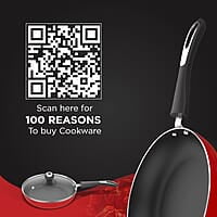 Preethi Dura Collection Non Stick Fry Pan, 26 cm, with Glass Lid, Gas & Induction Compatible