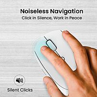 Portronics Toad 30 2.4GHz Wireless Mouse – 1000 DPI | White | 1 Year Warranty