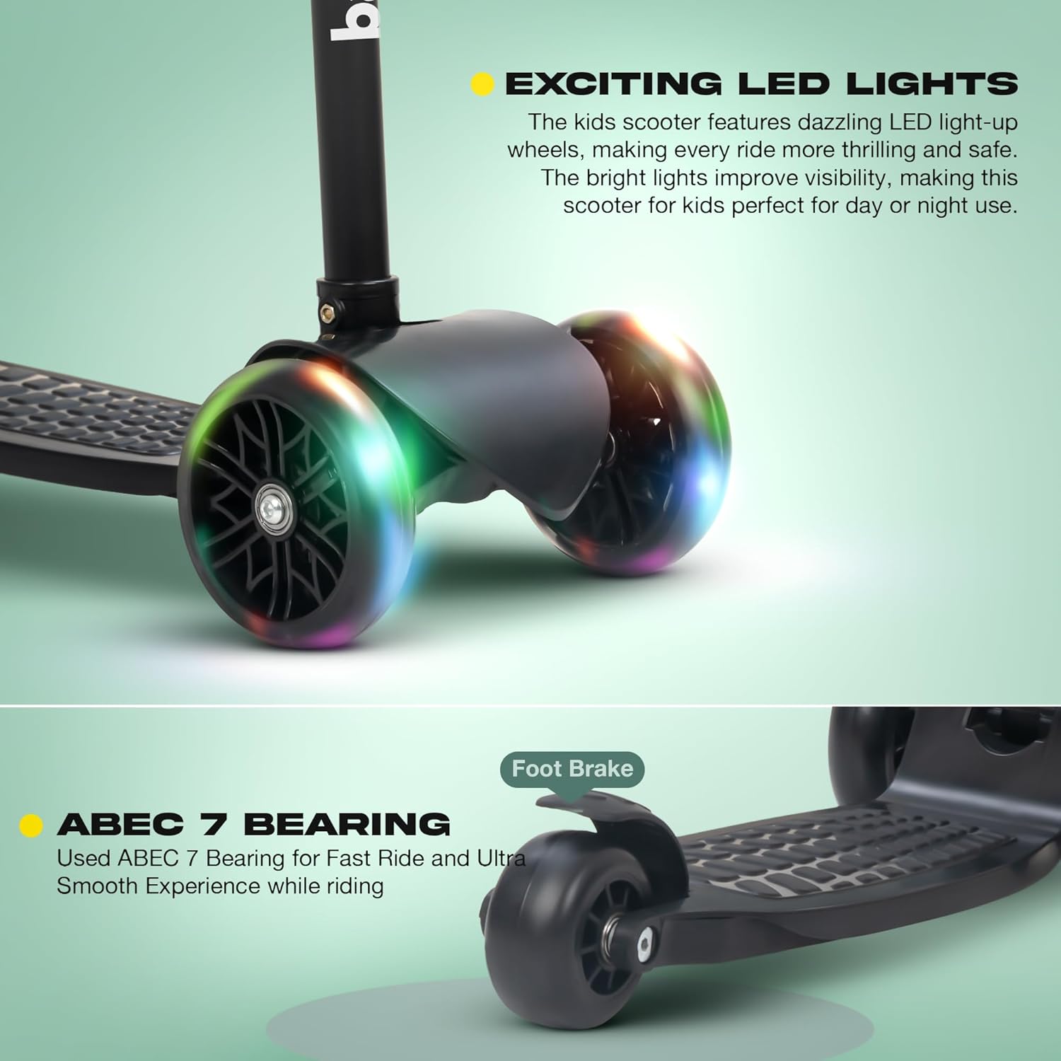 Baybee Zoomie Foldable Kick Scooter for Kids-BLACK Baybee Zoomie Foldable Kick Scooter for Kids-BLACK